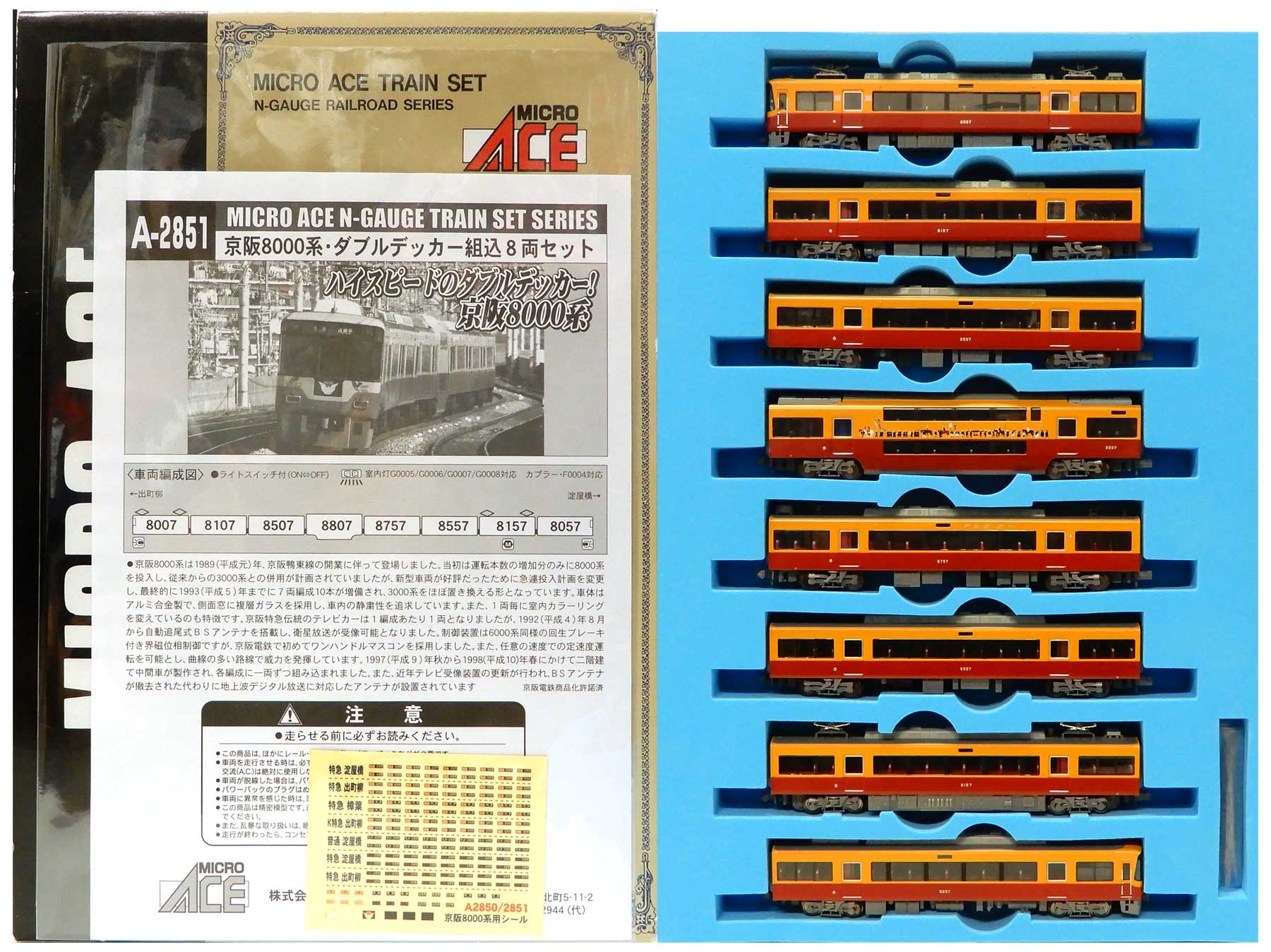 マイクロエースA-2851 京阪8000系Wデッカー組込8両セット(訳あり品)