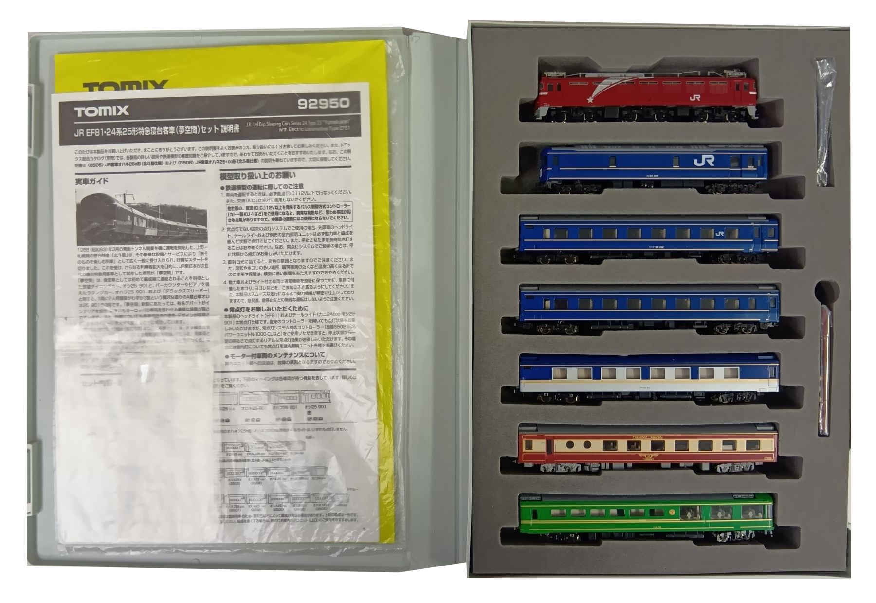 公式]鉄道模型(92950JR EF81・24系25形特急寝台客車(夢空間) 7両セット