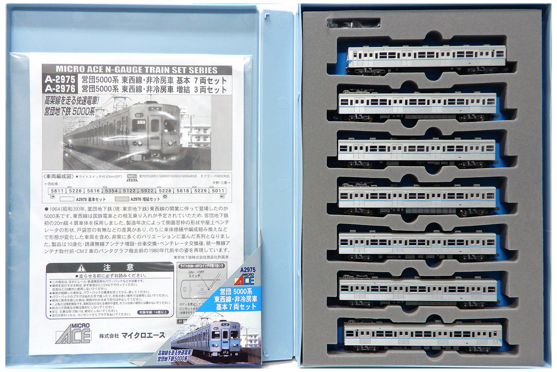 公式]鉄道模型(A2975営団 5000系 東西線非冷房車 7両基本セット)商品