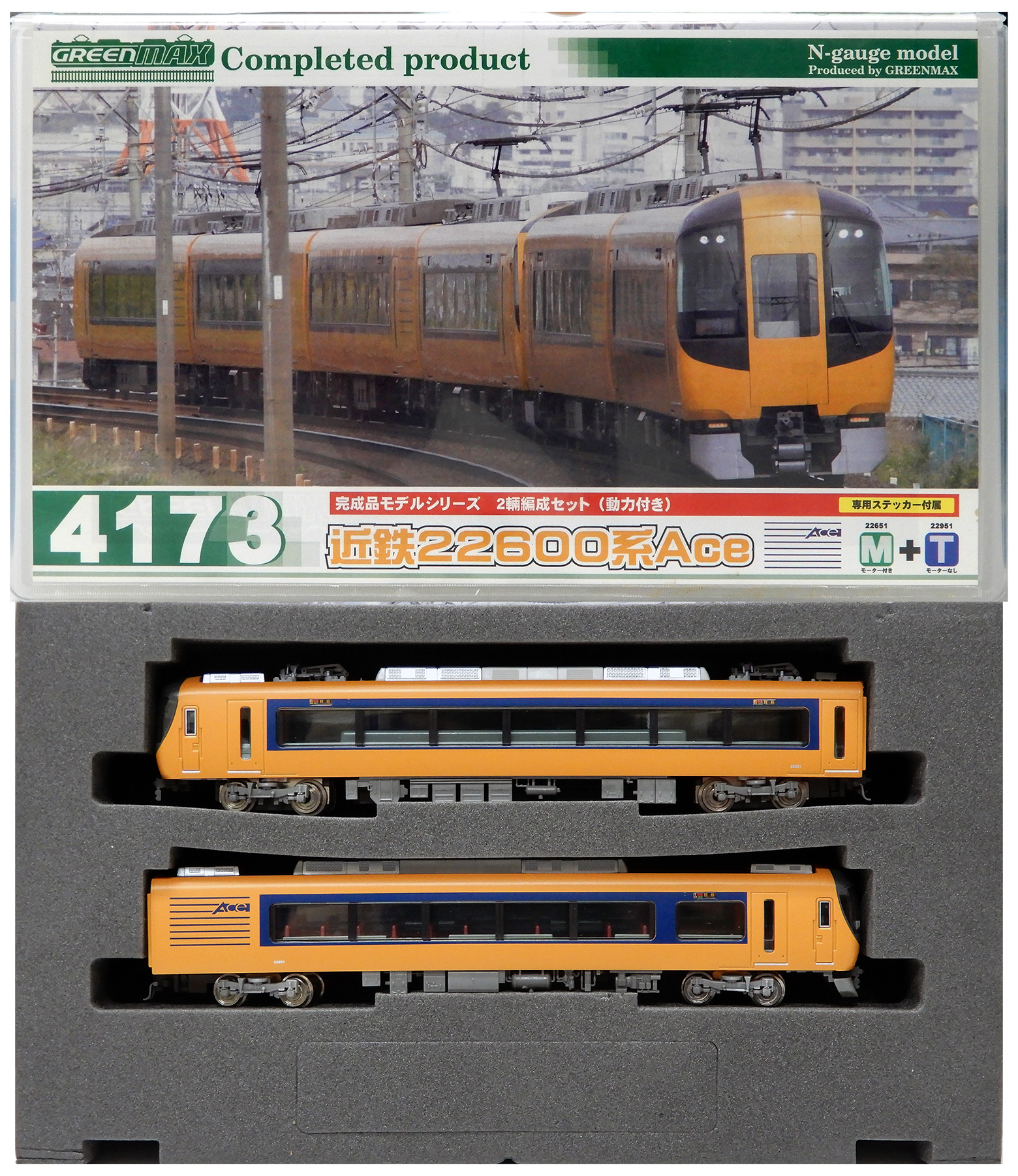 鉄道模型 Hiro 公式]鉄道模型(4173近鉄22600系 Ace 2輛編成基本セット (動力付き
