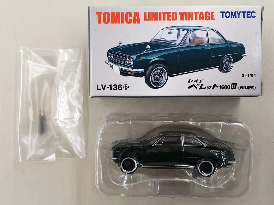 トミカリミテッド　トミカ　ミニカー　136台 公式]TOY(トミカリミテッドヴィンテージ LV-136b ベレット 1600GT(緑