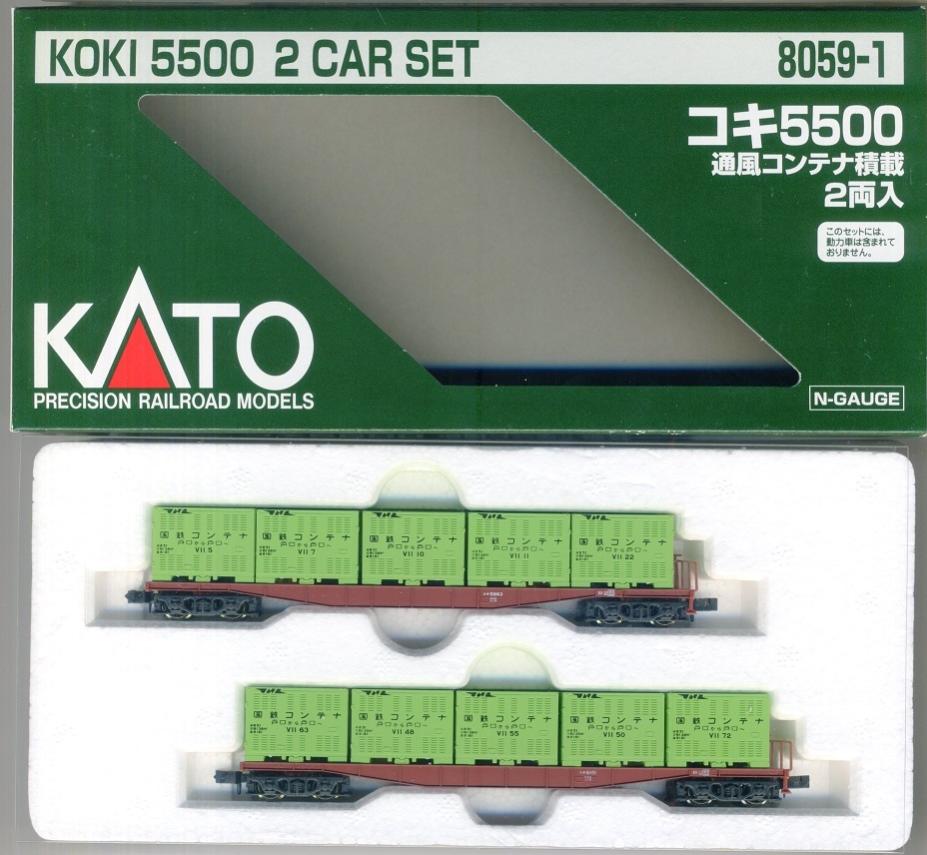 再入荷得価1/80　16番　コキ10000系コンテナ車 中古品5両（２）：カトー 貨物列車