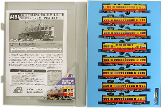 公式]鉄道模型(A0664京阪 3000系 テレビカー 更新車 8両セット)商品 ...