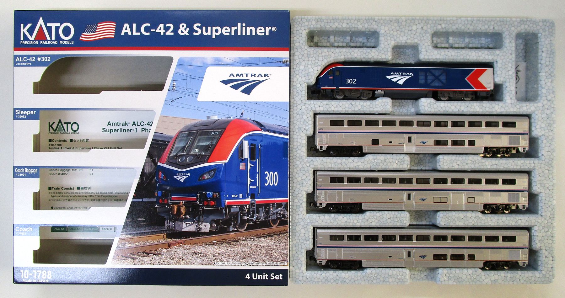 公式]鉄道模型(10-1788アムトラック ALC-42＆スーパーライナー 4両