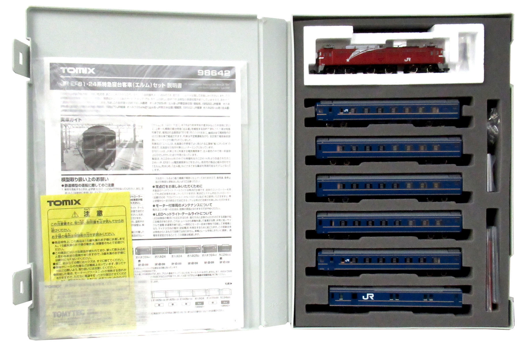 公式]鉄道模型(98642JR EF8124系 特急寝台客車 (エルム) 7両セット 